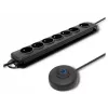 Protector contra sobretensiones Qoltec 50171 Negro 7 tomas AC 230V 1,5m