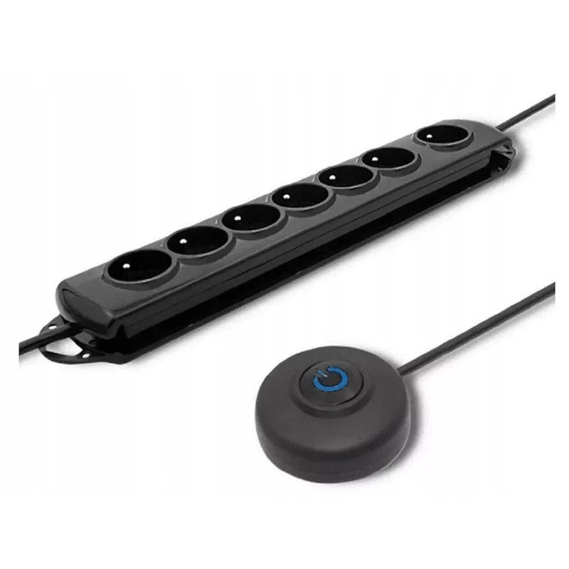 Protector contra sobretensiones Qoltec 50171 Negro 7 tomas AC 230V 1,5m