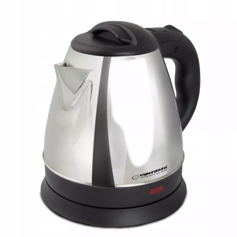 Hervidor de agua ESPERANZA 1,0 L acero inoxidable y plástico, 1350 W, inalámbrico, apagado automático