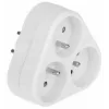 Adaptador de viaje tipo E (FR) a tipo F blanco Maclean MCE214