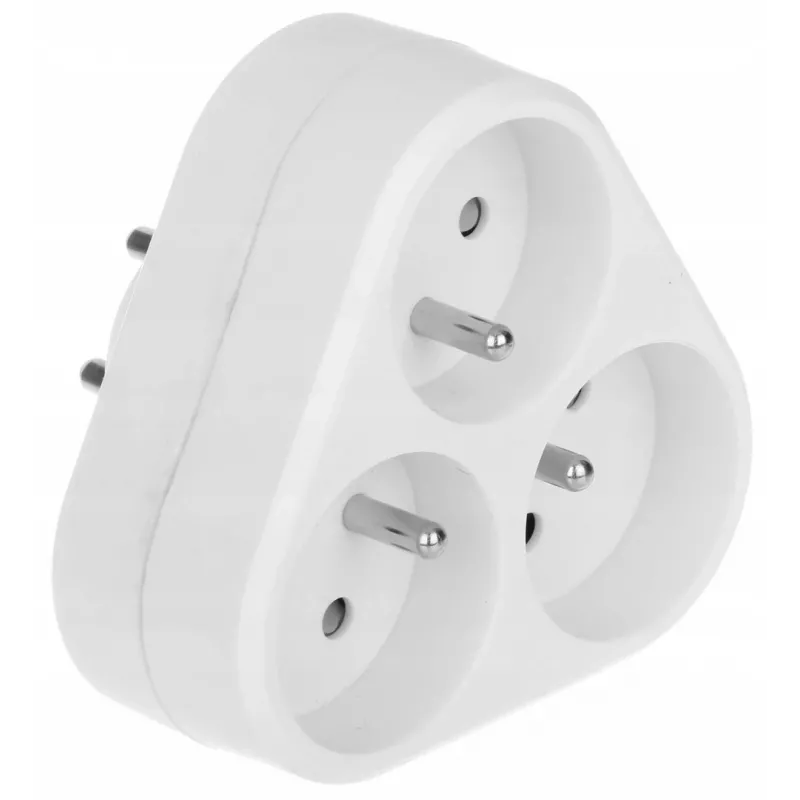 Adaptador de viaje tipo E (FR) a tipo F blanco Maclean MCE214