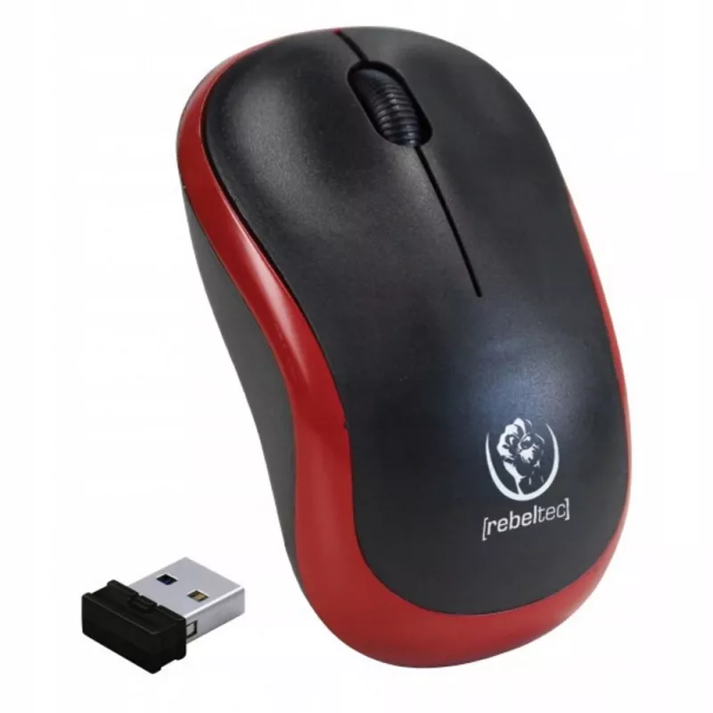Ratón óptico inalámbrico Rebeltec METEOR rojo RBLMYS00049 USB