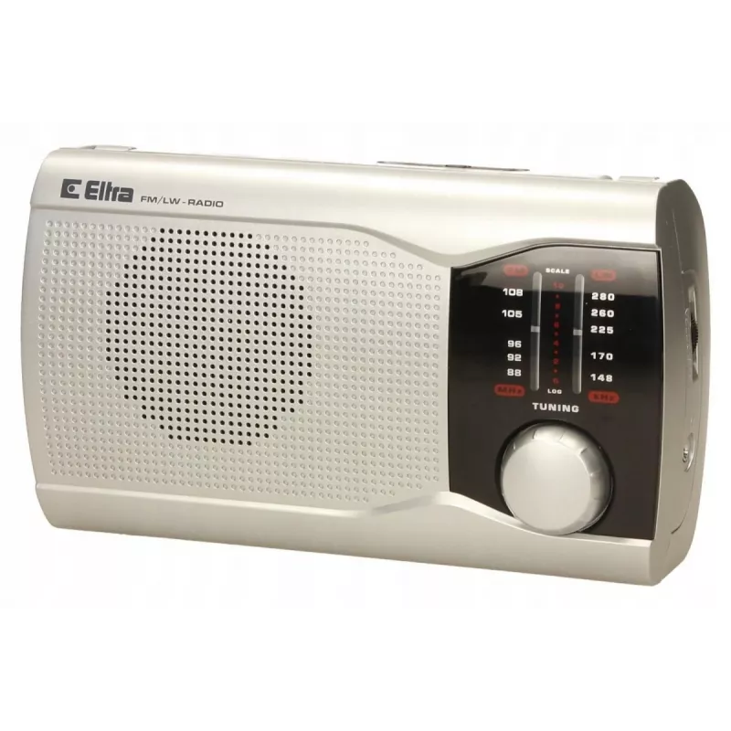 Radio portátil Eltra EWA plata — receptor AM/FM, a pilas