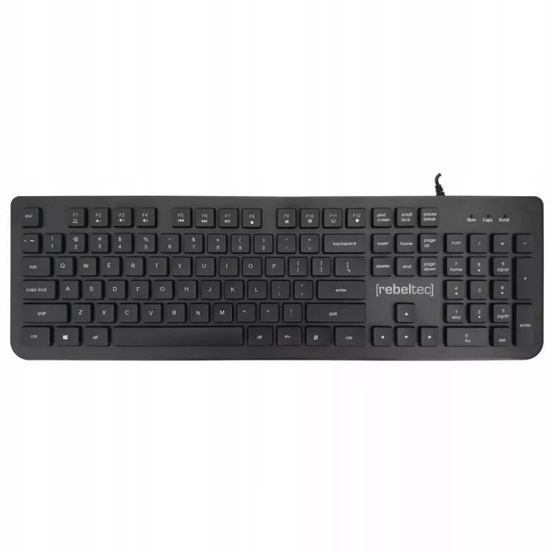 Teclado USB con cable de tamaño completo Rebeltec Spiro RBLKLA00041 — negro