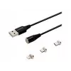 Cable USB Savio CL-152 1 m USB 2.0 USB C Micro USB A/Lightning negro