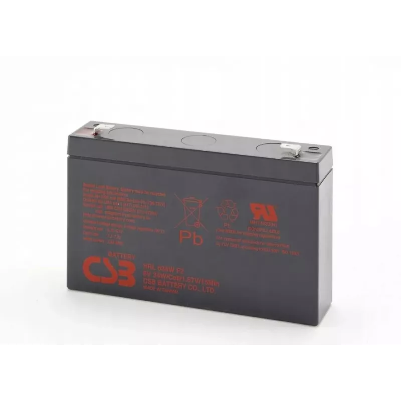 Batería de plomo-ácido recargable csb HRL634WF2 6V 9Ah para backup y SAI