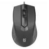 Ratón óptico con cable para diestros DEFENDER Optimum MB-270, 1000 DPI, USB Type-A, 3 botones, negro, cable de 1,5 m