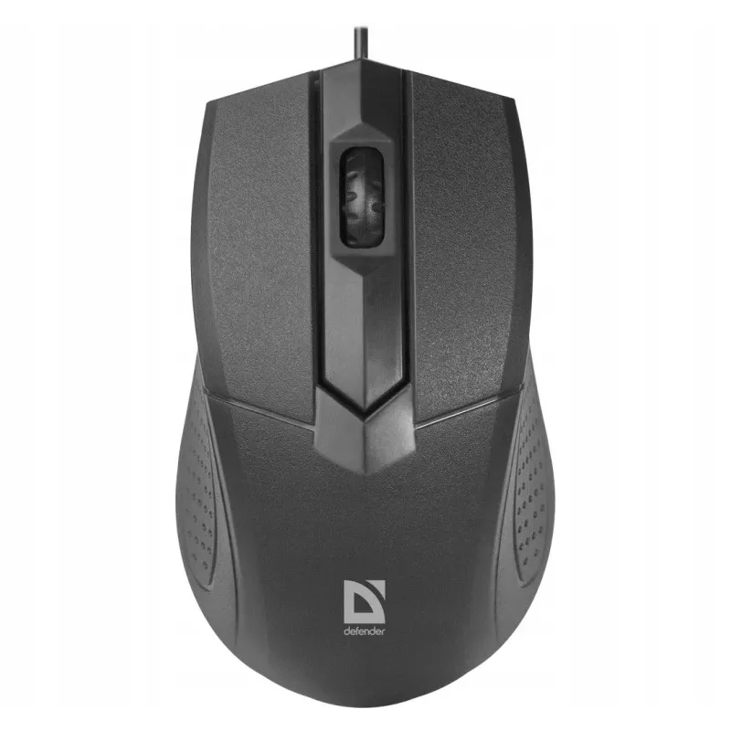 Ratón óptico con cable para diestros DEFENDER Optimum MB-270, 1000 DPI, USB Type-A, 3 botones, negro, cable de 1,5 m