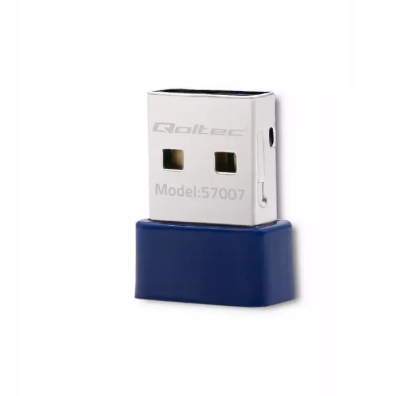 Adaptador USB Wi-Fi mini inalámbrico compacto QOLTEC 57007 – Single-Band 2,4 GHz, hasta 150 Mbit/s, antena interna