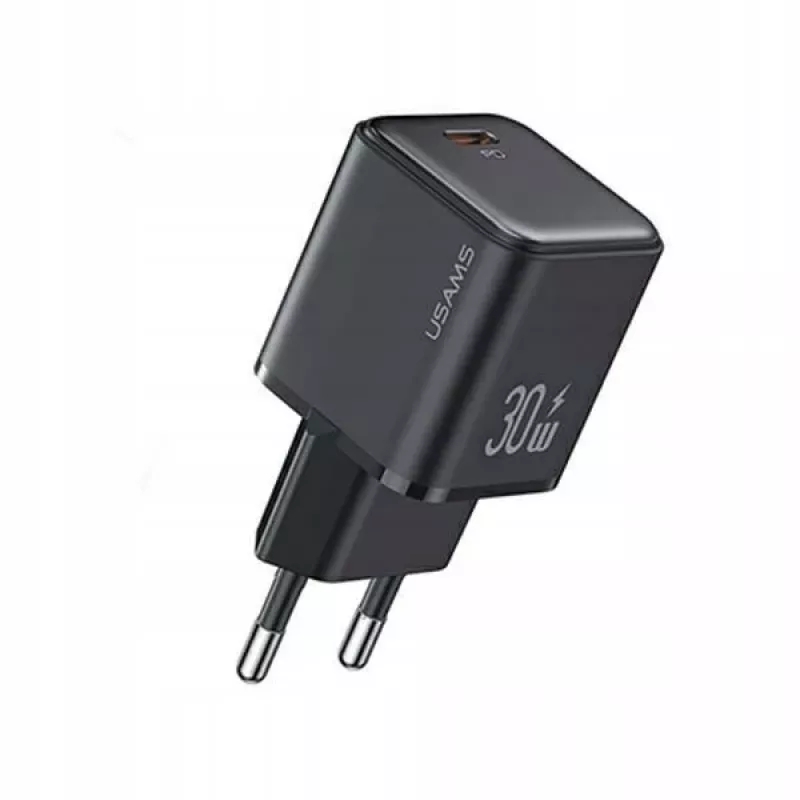 usams Cargador USB-C PD 3.0 CC186TC01 30W carga rápida, Negro