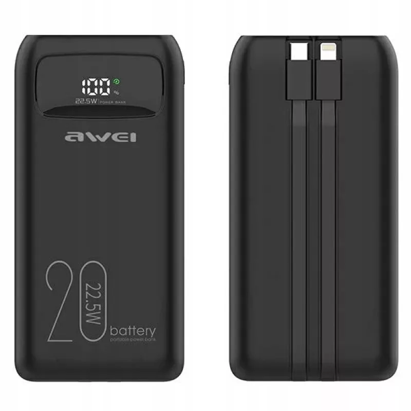 Batería externa 20000mAh P169 K 22.5W USB-C + cable Apple