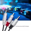 Cable de audio Qoltec 52341 3 m 2xRCA 3,5 mm Negro
