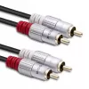 Qoltec 52338 cable de audio, 2 x RCA macho a 2 x RCA macho, 3 m, negro