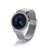 Smartwatch ORO-MED ORO-SMART CRYSTAL SILVER — caja redonda de metal, LCD 240 × 198, pantalla de 1,04 pulgadas, Bluetooth 4.0, sumergible, batería de 120 mAh
