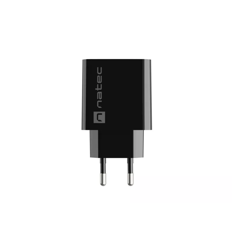 Natec Ribera NUC-2058 cargador de pared, 18 W, 1x USB-A, hasta 3 A, Quick Charge 3.0, Samsung AFC, Huawei FCP/SCP, negro