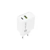 Cargador rápido de red NATEC RIBERA 12V 20W USB-C PD 3.0 + USB-A Samsung AFC blanco