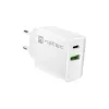 Cargador rápido de red NATEC RIBERA 12V 20W USB-C PD 3.0 + USB-A Samsung AFC blanco