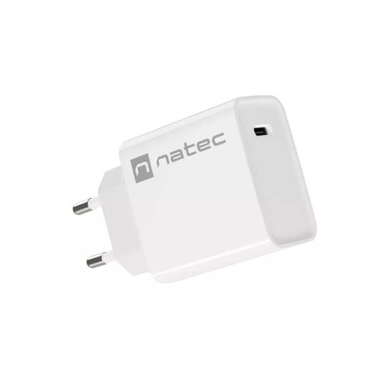 Cargador rápido USB-C para interiores NATEC RIBERA 12V 20W Quick Charge 3.0 blanco
