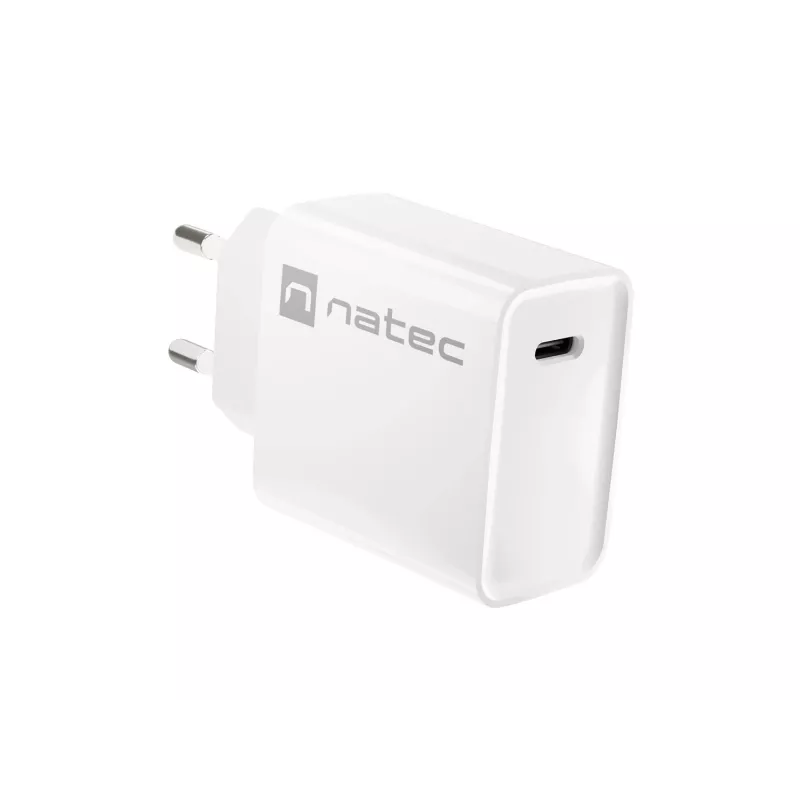Cargador rápido USB-C para interiores NATEC RIBERA 12V 20W Quick Charge 3.0 blanco