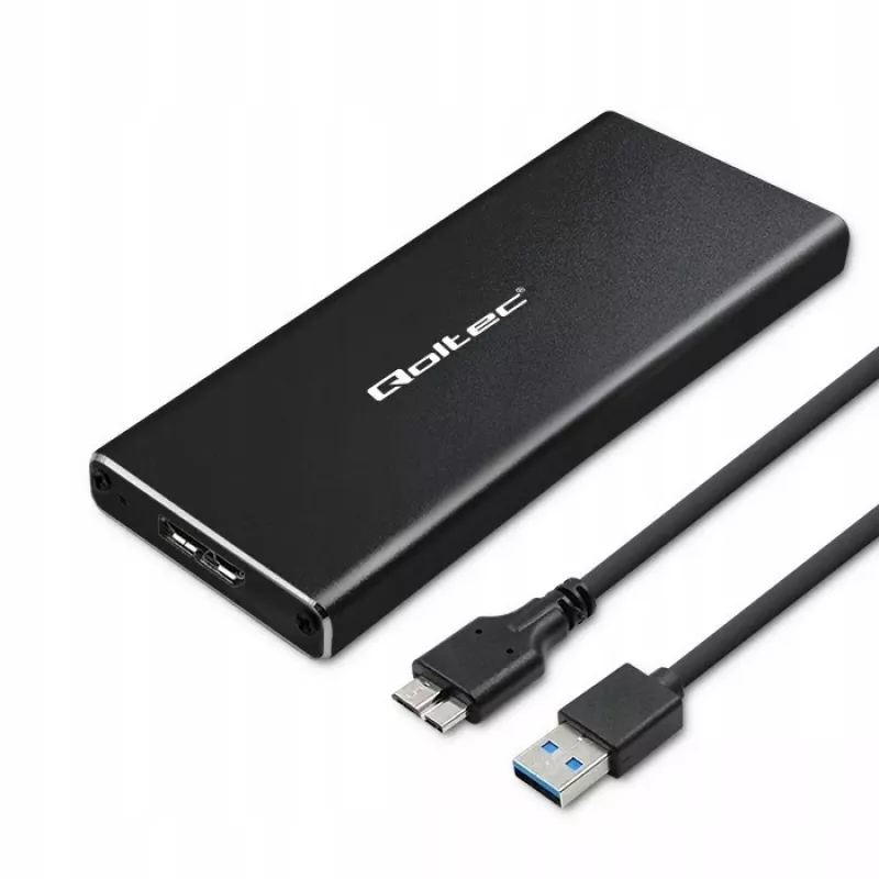 Carcasa para SSD M.2 SATA QOLTEC 51854 USB 3.0 sin herramientas