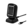 Lector de códigos de barras fijo 1D/2D QOLTEC 50864, sensor LED, USB (con cable), negro, 145×85×80 mm