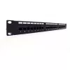 Patch Panel 19 pulgadas 24 puertos, CAT6, S/FTP, 1U, gestión de cables, negro (completo)