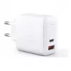 Cargador de pared Aukey PA-B3 Blanco GaN 65W USB-C / USB-A cargador rápido