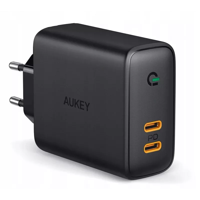 Cargador AUKEY PA-D2 para dispositivos móviles 36W negro uso en interiores