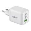 Cargador rápido USB-C Nano, PD, GaN, 65 vatios (blanco, 1x USB-A, 2x USB-C PD, Charge 3.0)