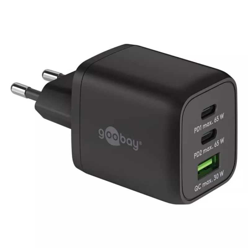 Goobay 64753 Cargador para dispositivos móviles Auriculares - Smartphone - Tablet Negro AC Carga rápida Interior (64753)