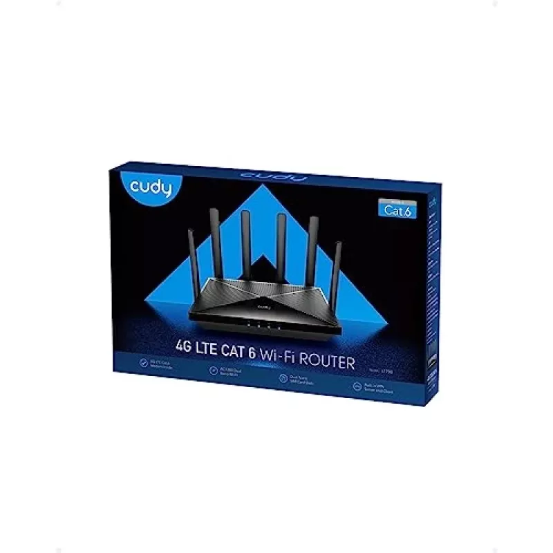 Cudy Nuevo router WiFi 4G LTE Cat 6, chipset Qualcomm, router módem LTE, router celular 4G Dual SIM, WiFi de doble banda AC1200, 4 puertos Gigabit, OpenVPN, W