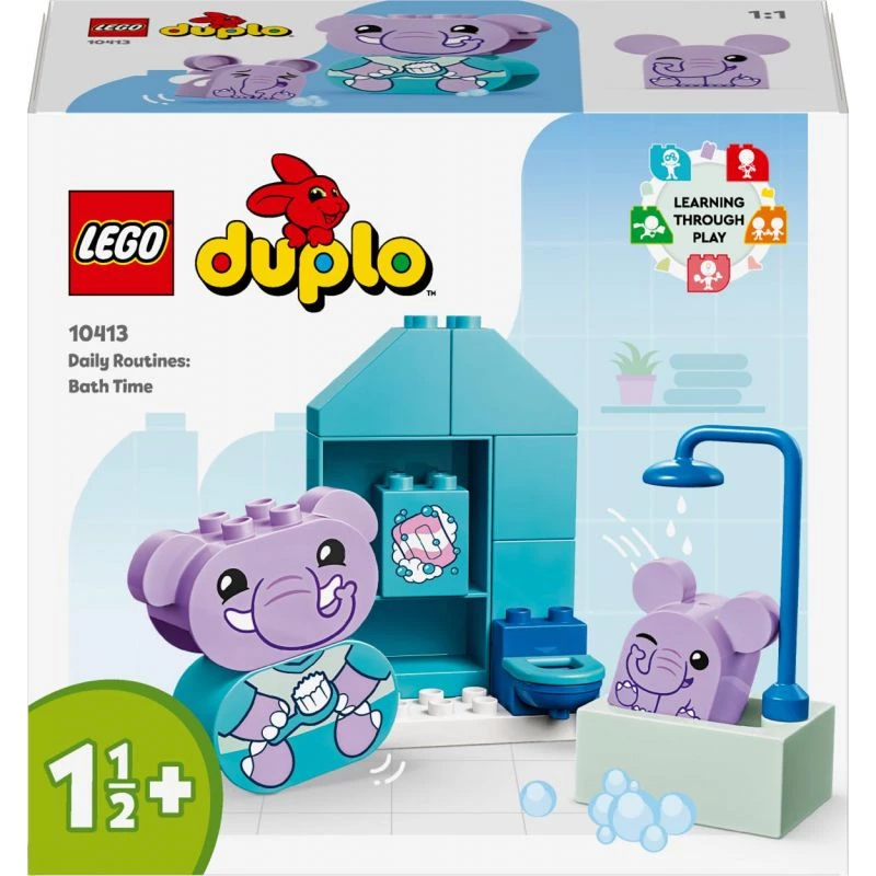 LEGO DUPLO Set de baño divertido 10413 — set de juego de baño para niños pequeños, 15 piezas, edad recomendada 1,5+