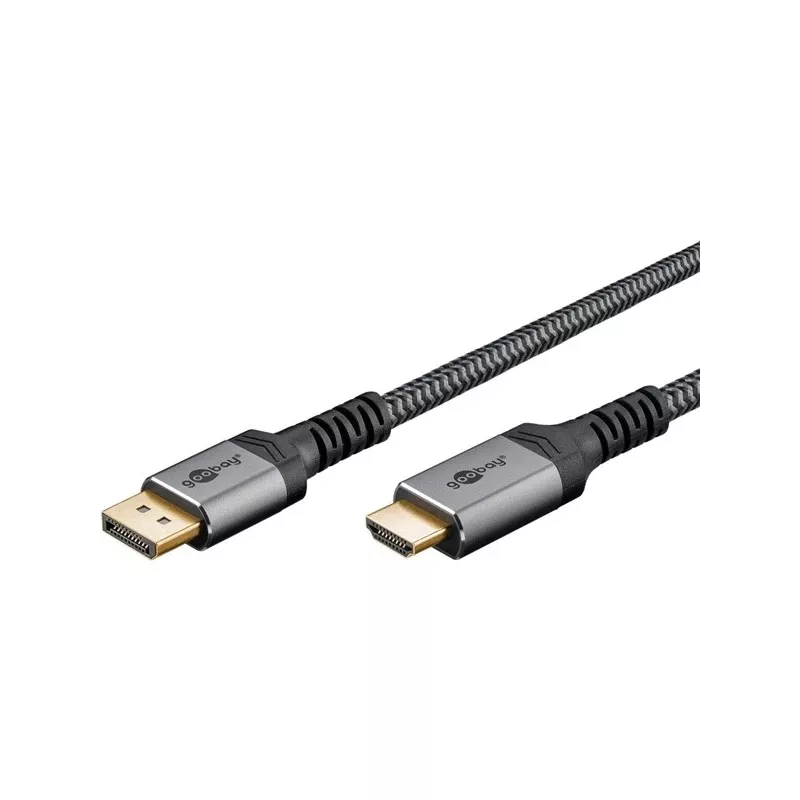 Goobay 65270 Adaptador de cable de vídeo 3 m DisplayPort HDMI Gris (65270)