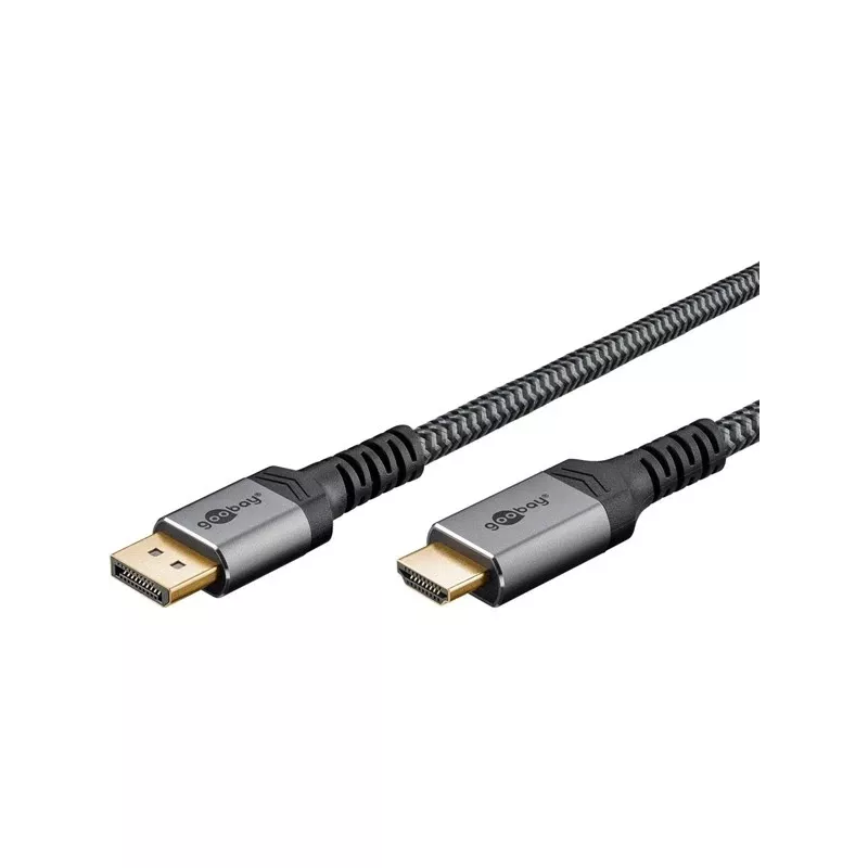 Goobay 65271 adaptador de cable de vídeo 5 m DisplayPort HDMI gris (65271)