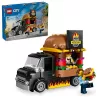 LEGO City Furgoneta de hamburguesas, camión de comida, juguete para niños y niñas a partir de 5 años, vehículo de construcción, set de cocina con minifigura de vendedor y accesorios
