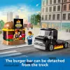 LEGO City Furgoneta de hamburguesas, camión de comida, juguete para niños y niñas a partir de 5 años, vehículo de construcción, set de cocina con minifigura de vendedor y accesorios