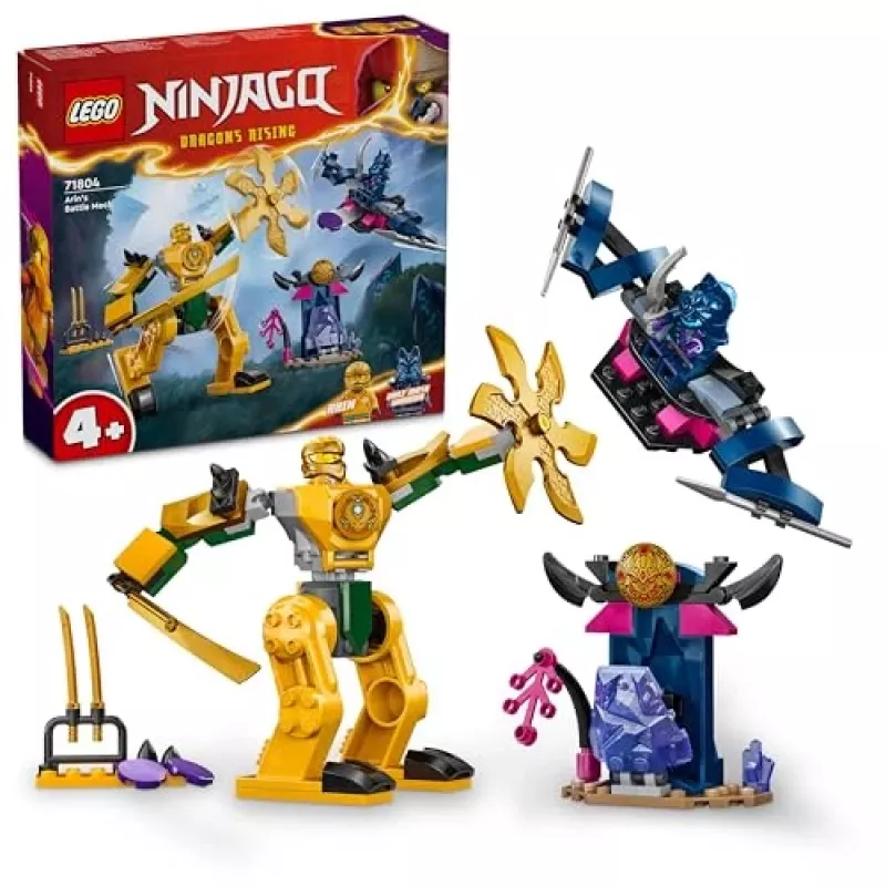 LEGO NINJAGO Mech de combate de Arin, figura de acción, juguete ninja para niños y niñas a partir de 4 años, set Dragons Rising con minifigura de Arin y mini-Kata