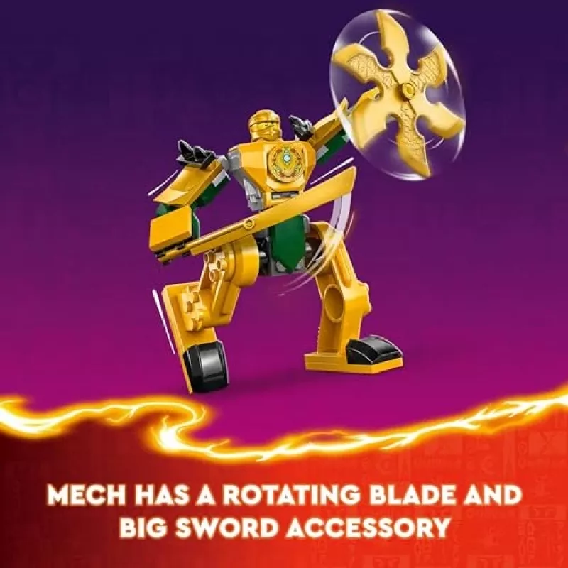 LEGO NINJAGO Mech de combate de Arin, figura de acción, juguete ninja para niños y niñas a partir de 4 años, set Dragons Rising con minifigura de Arin y mini-Kata