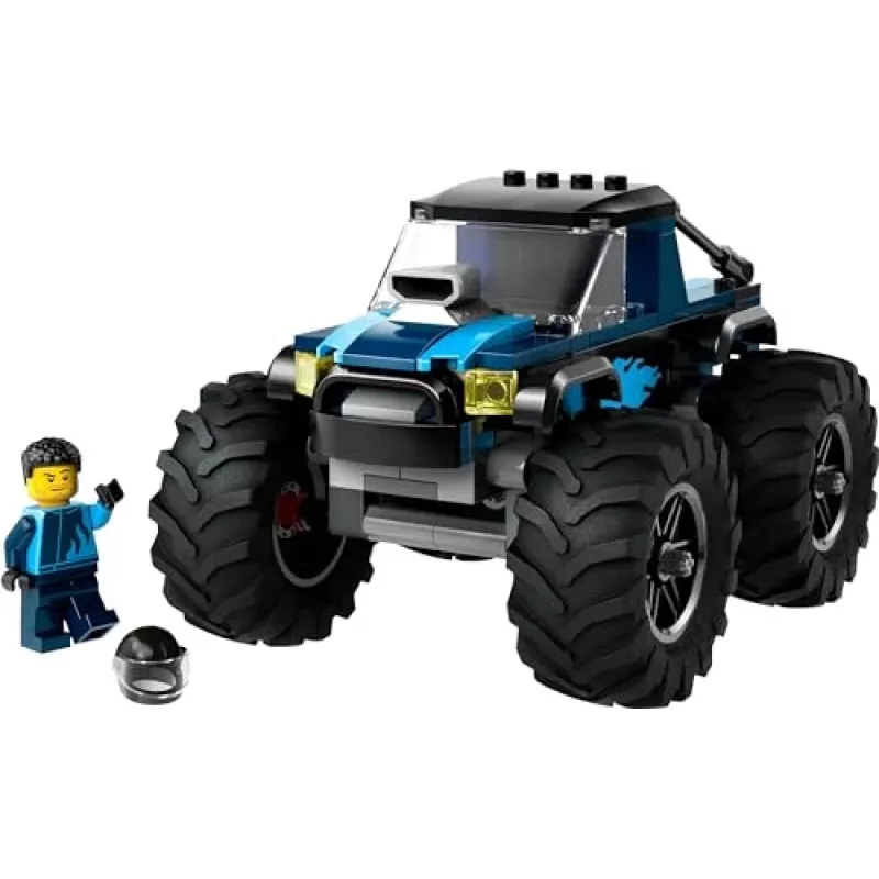 Juguete de construcción LEGO City 60402 Monster Truck azul con ruedas grandes, 148 piezas, 1 minifigura, edad 5+