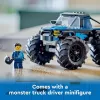 Juguete de construcción LEGO City 60402 Monster Truck azul con ruedas grandes, 148 piezas, 1 minifigura, edad 5+