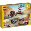 LEGO Creator 3-in-1 31146 Camión de plataforma con helicóptero