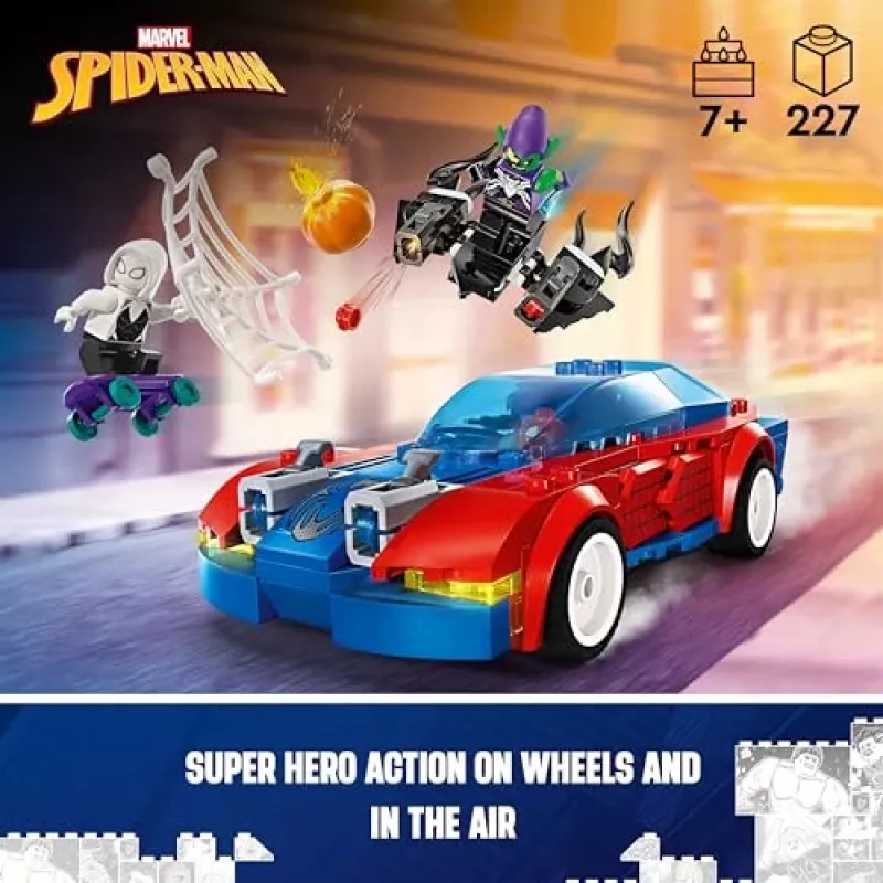 LEGO Marvel 76279 Spider-Man Coche de carreras y Venom Green Goblin Set de construcción