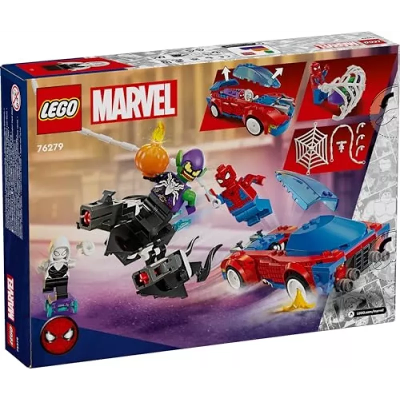 LEGO Marvel 76279 Spider-Man Coche de carreras y Venom Green Goblin Set de construcción