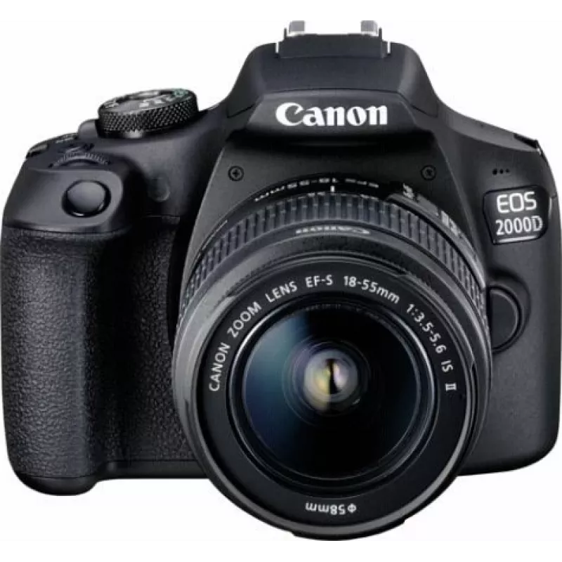Cámara réflex Canon EOS 2000D BK 18-55 IS II EU26 kit 24,1 MP CMOS 6000 x 4000 píxeles negro