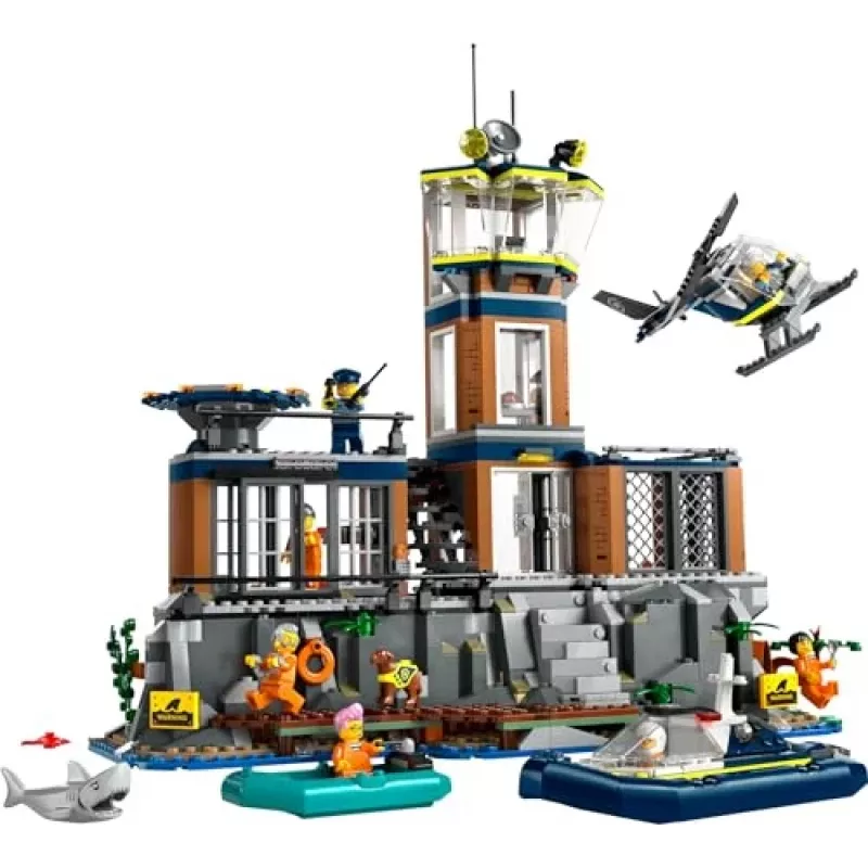 LEGO City Set de construcción Comisaría de policía Isla Prisión 60419 — 980 piezas, 7 minifiguras, 370×400×160 mm