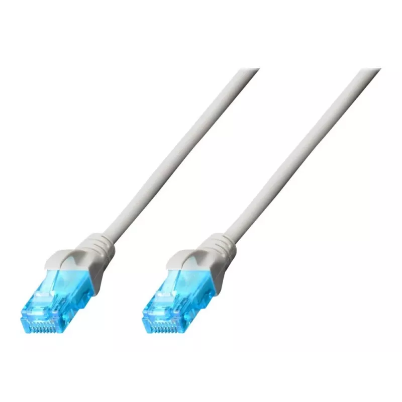 DIGITUS - Cable de parcheo - RJ-45 (M) a RJ-45 (M) - 25 m - UTP - CAT 5e - Apantallado, Snagless - gris