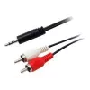 Equip cable de audio estéreo 3,5 mm macho a 2xRCA macho, 2,5 m, 3,5 mm, macho, 2 x RCA, macho, 2,5 m, negro