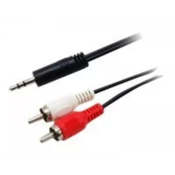 Equip cable de audio estéreo 3,5 mm macho a 2xRCA macho, 2,5 m, 3,5 mm, macho, 2 x RCA, macho, 2,5 m, negro