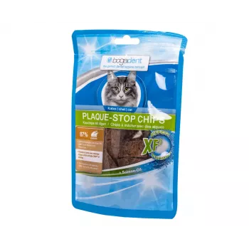 bogar Bogadent Plaque-stop Chips Pollo 50 g — snacks dentales para gatos adultos, sin cereales ni gluten