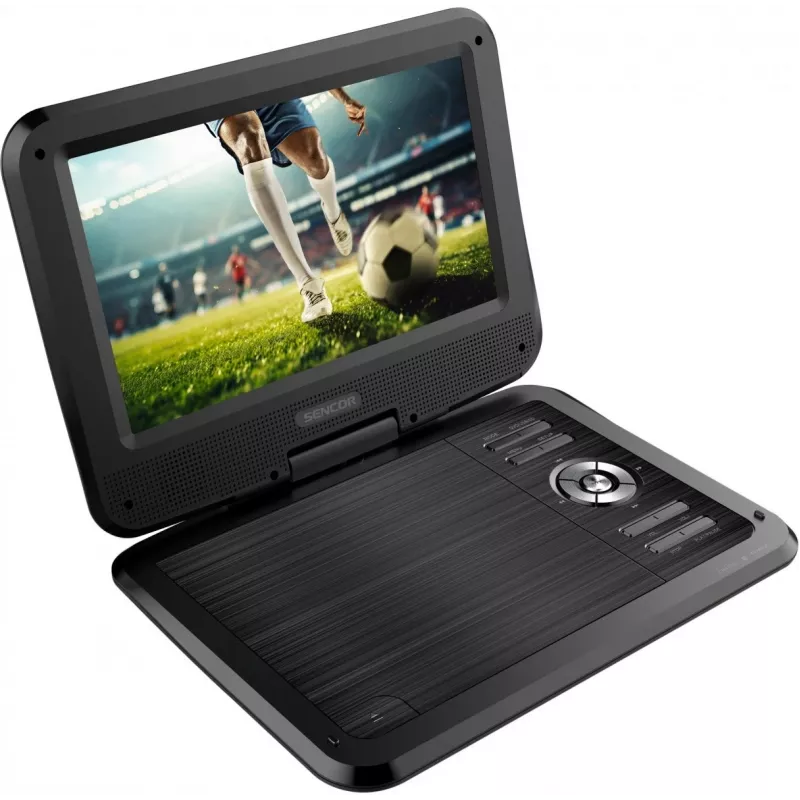 SENCOR SPV 2105 reproductor de DVD portátil de 10,1 pulgadas con USB/SD, pantalla giratoria, adaptador para coche